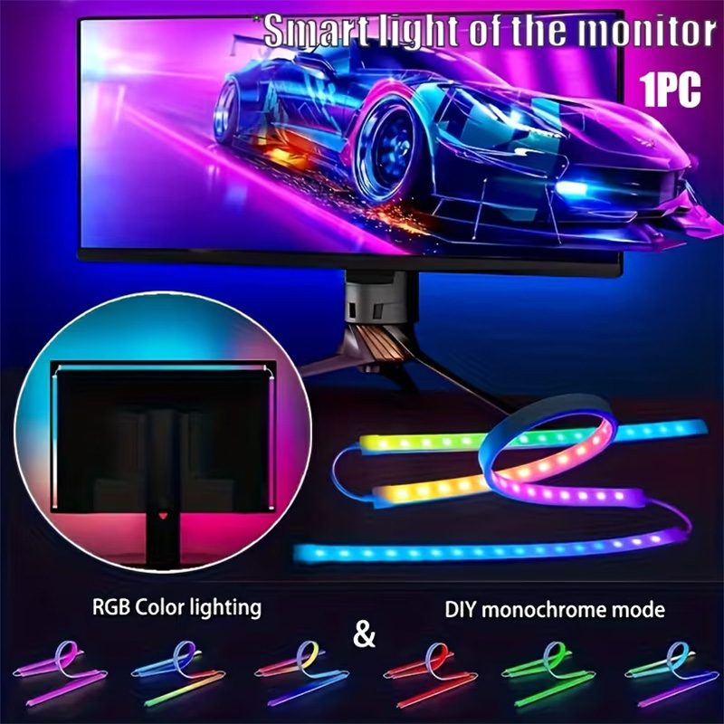 Pc Gaming Rgb - Bande lumineuse RGB pour jeux, rétroéclairage