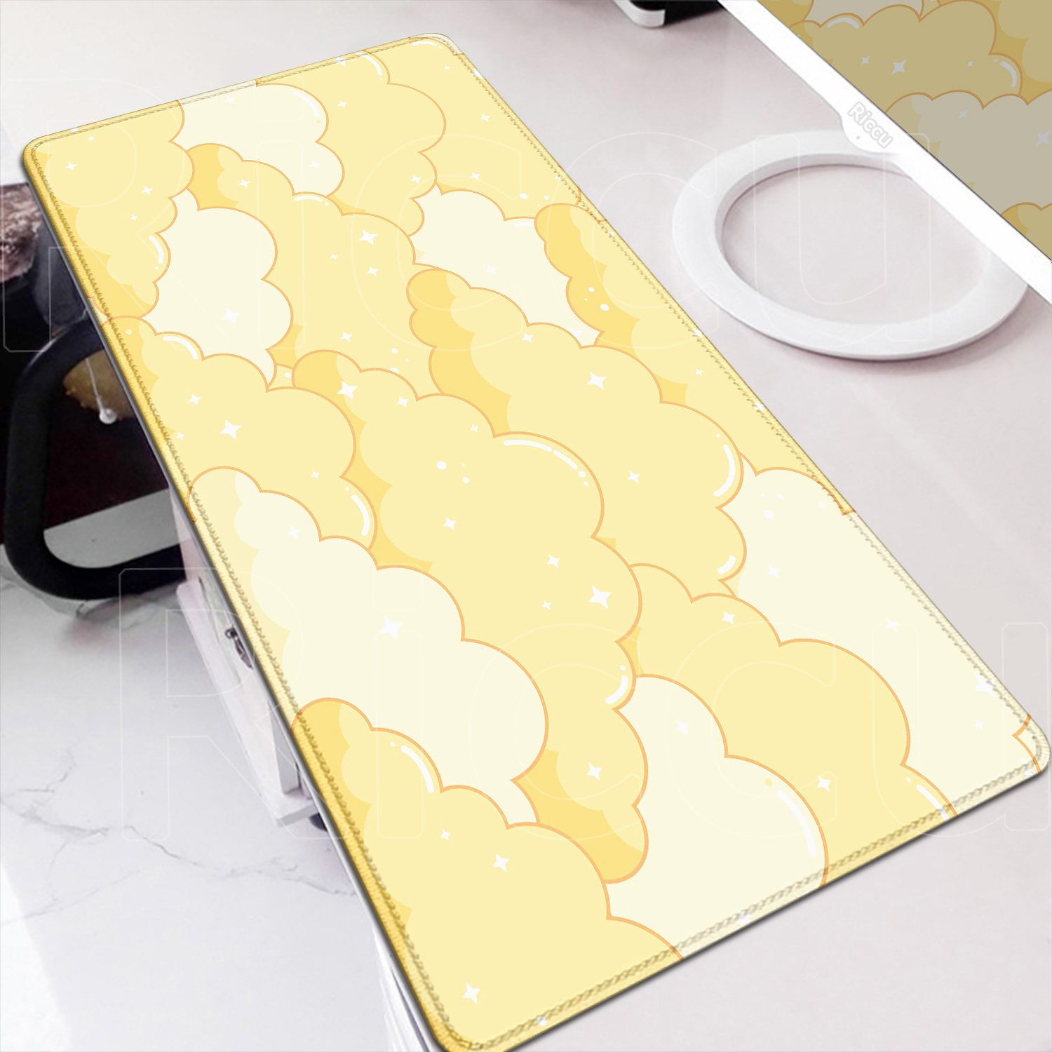 Tapis de souris nuage jaune ta - Pc Gaming Yellow avis et prix