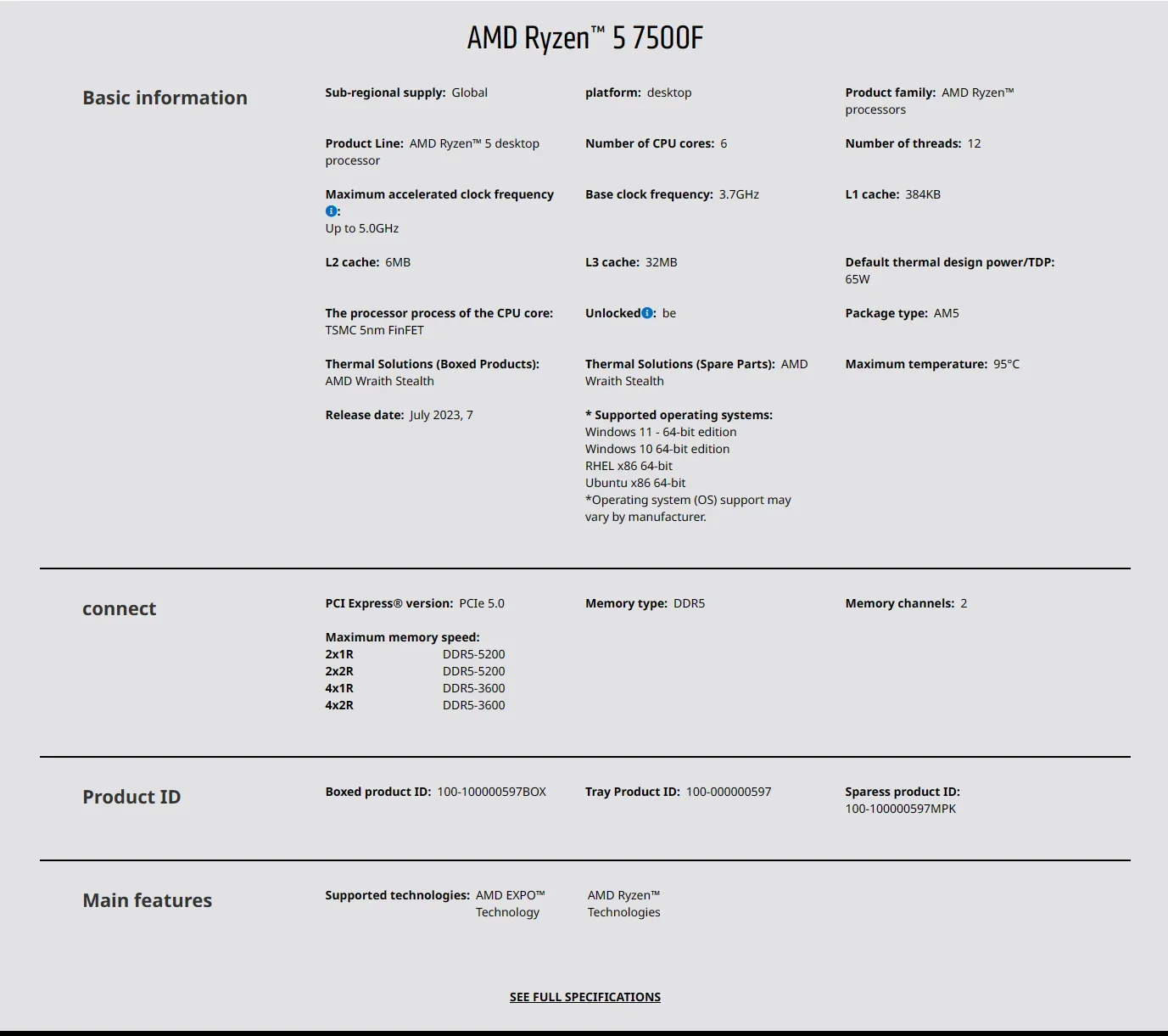 Processeur de jeu AMD Ryzen 5  - Pc Gaming Ddr5 avis et prix