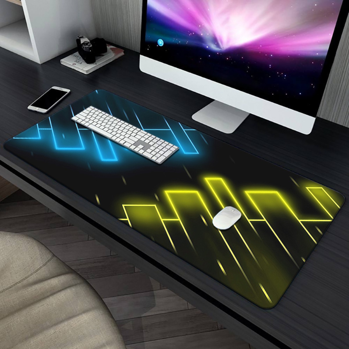 Tapis de souris de jeu abstrai - Pc Gaming Yellow avis et prix