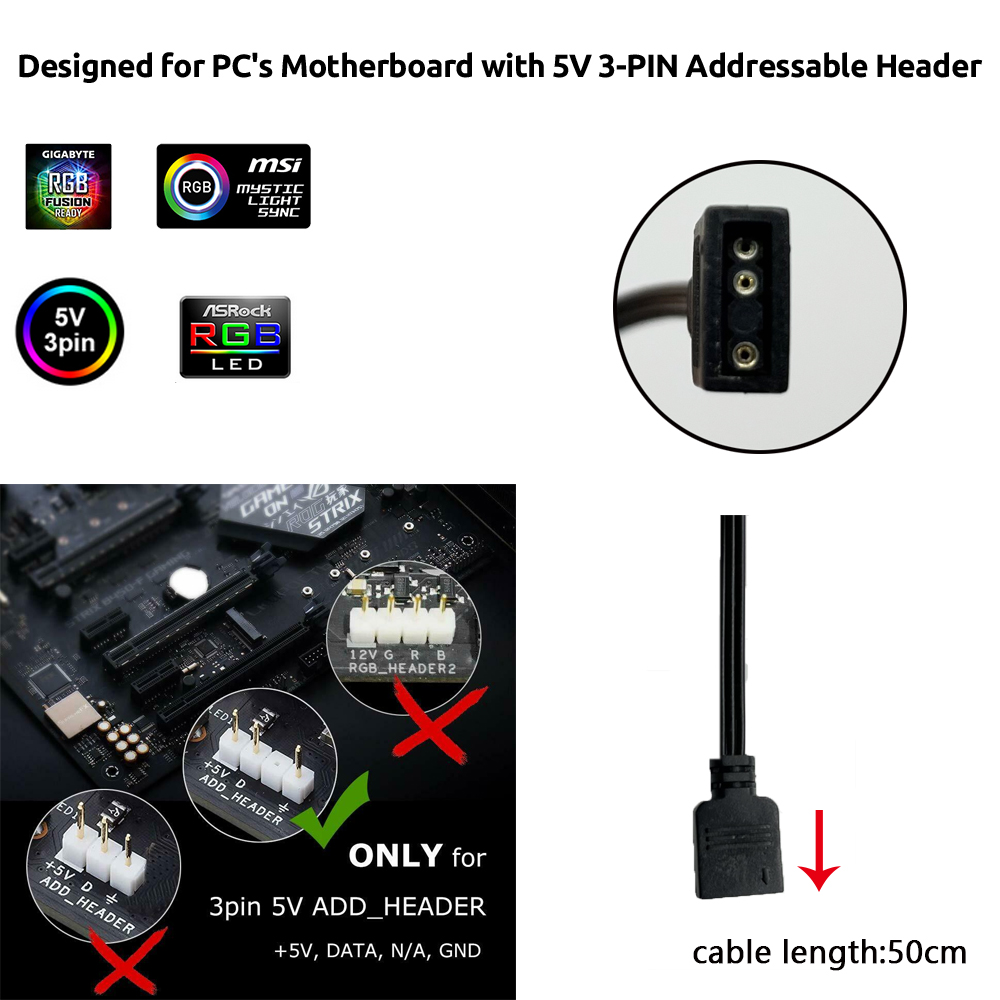 Connecteur 3 broches ARGB 5V p - Pc Gaming Used avis et prix